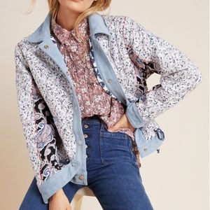 Denim-Trimmed Reversible Quilted Patchwork Jacket BLANKNYC